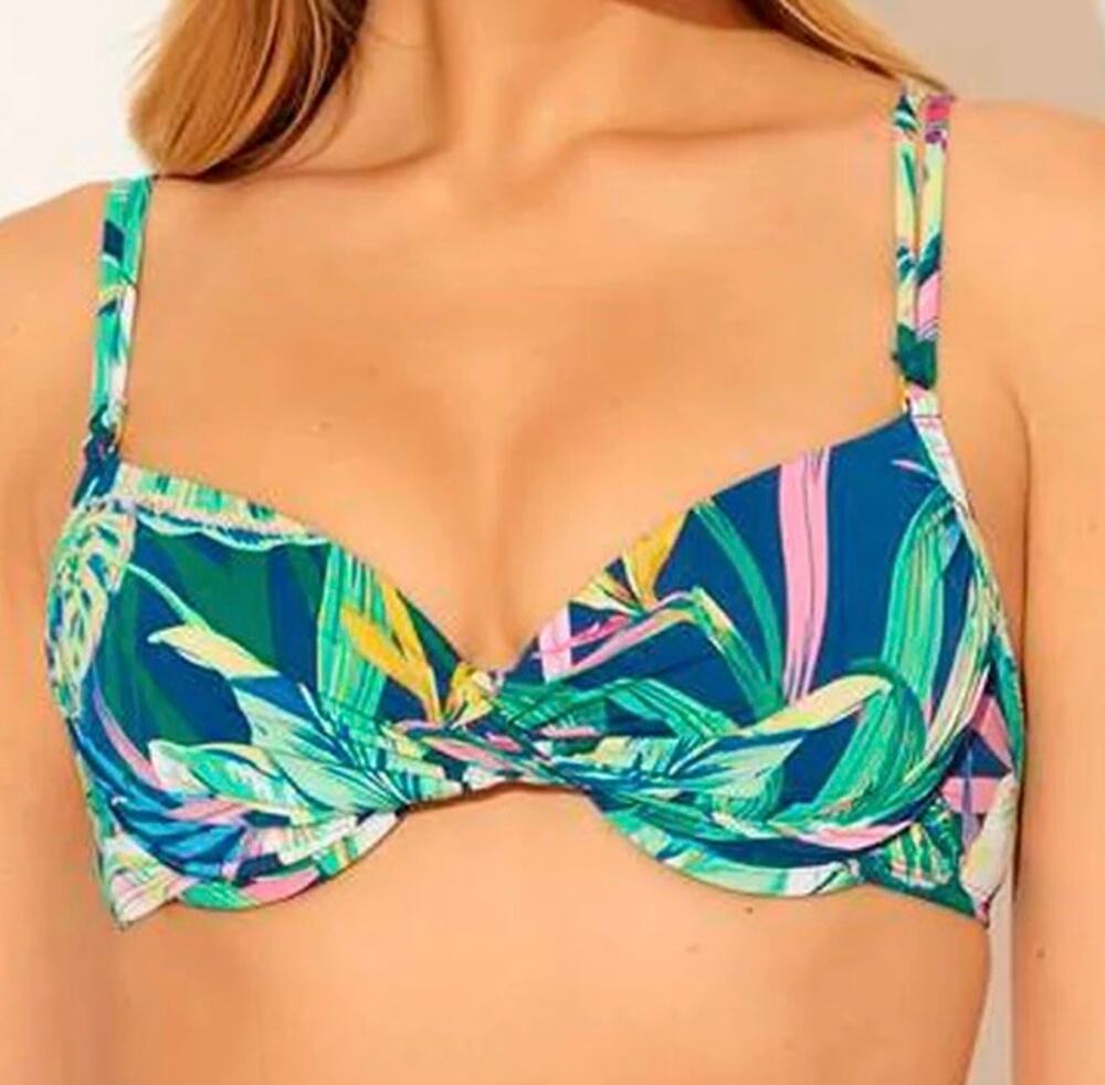 Bleu Rod Beattie Navy It’s A Jungle Underwire Bikini Top 6 NWT